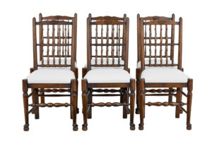 Set of 6+2 Oak Spindle Back Dining Chairs — thumbnail 2
