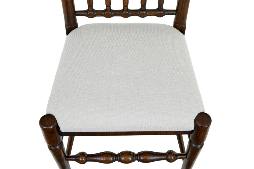Set of 6+2 Oak Spindle Back Dining Chairs — image 4