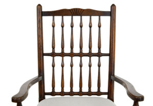 Set of 6+2 Oak Spindle Back Dining Chairs — thumbnail 6