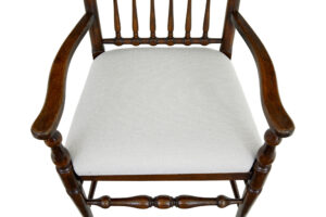 Set of 6+2 Oak Spindle Back Dining Chairs — thumbnail 5