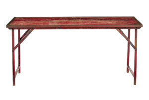 1920S’ Painted French Pine and Metal Folding Table — thumbnail 4