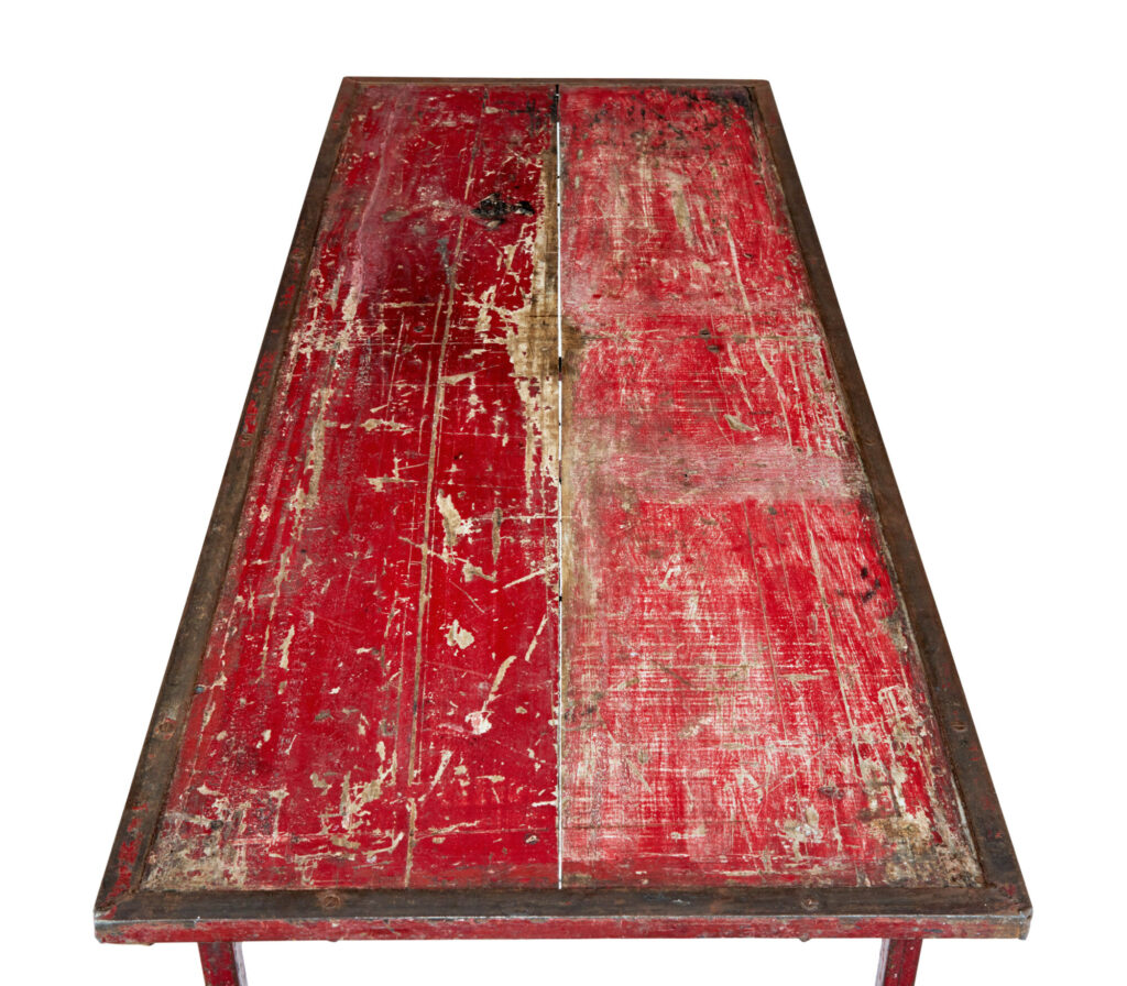1920S’ Painted French Pine and Metal Folding Table — image 5