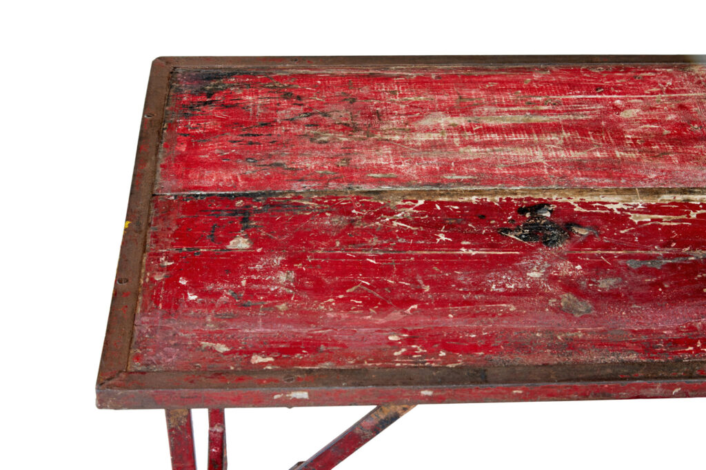 1920S’ Painted French Pine and Metal Folding Table — image 8