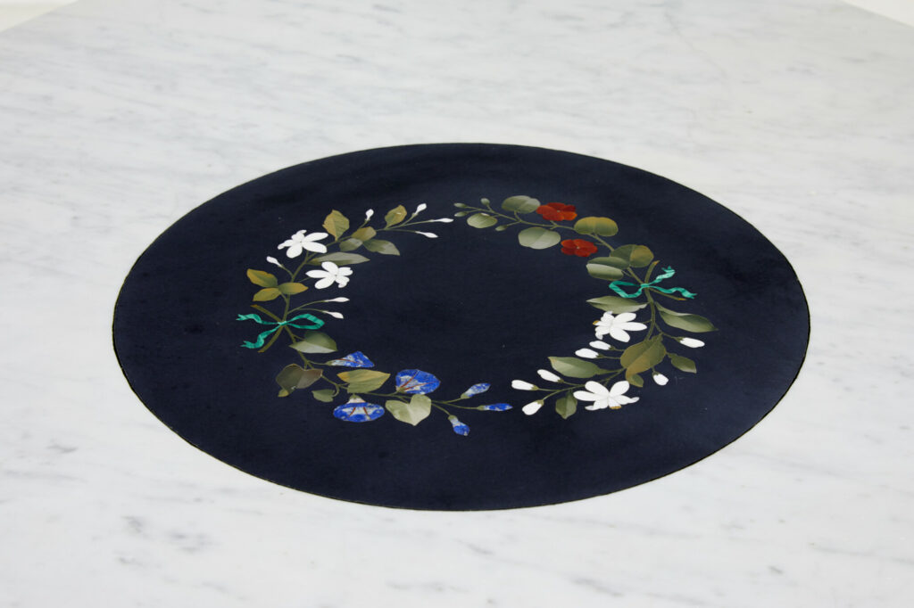 Mid Century Italian Brass and Pietra Dura Marble Center Table — image 9