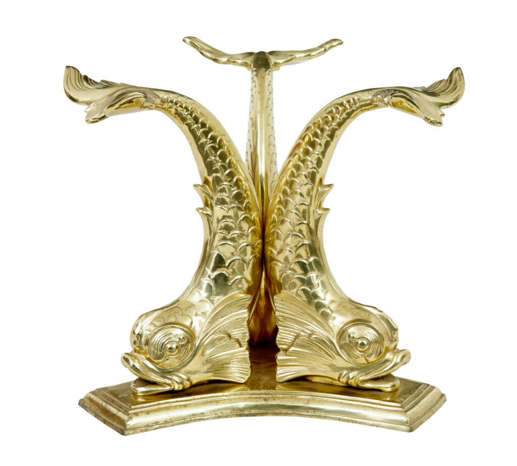 Mid Century Italian Brass and Pietra Dura Marble Center Table — image 2