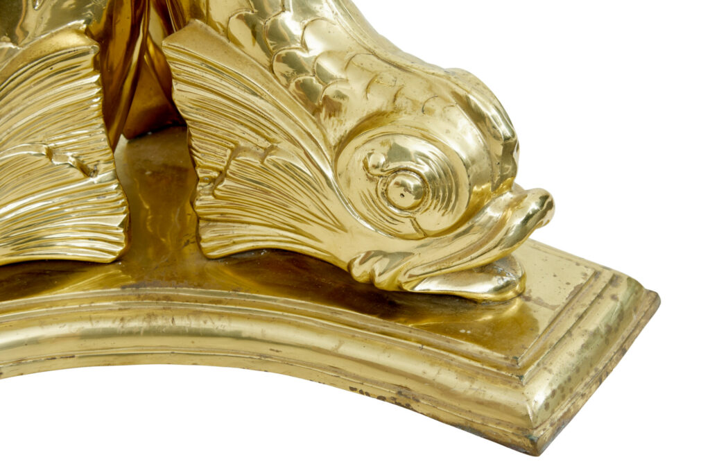 Mid Century Italian Brass and Pietra Dura Marble Center Table — image 4