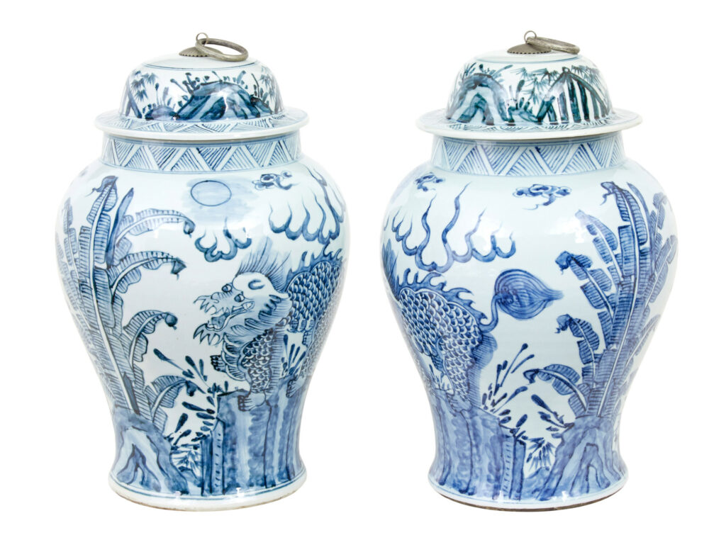 Pair of Mid Century Ceramic Ginger Jars — image 2