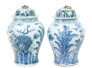 Pair of Mid Century Ceramic Ginger Jars — thumbnail 1