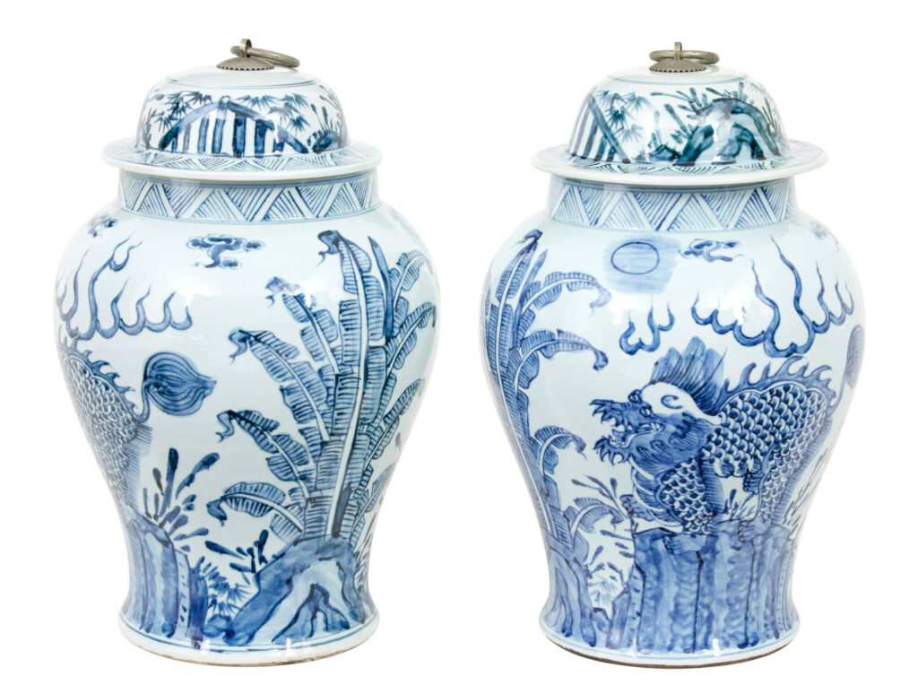 Pair of Mid Century Ceramic Ginger Jars — image 3