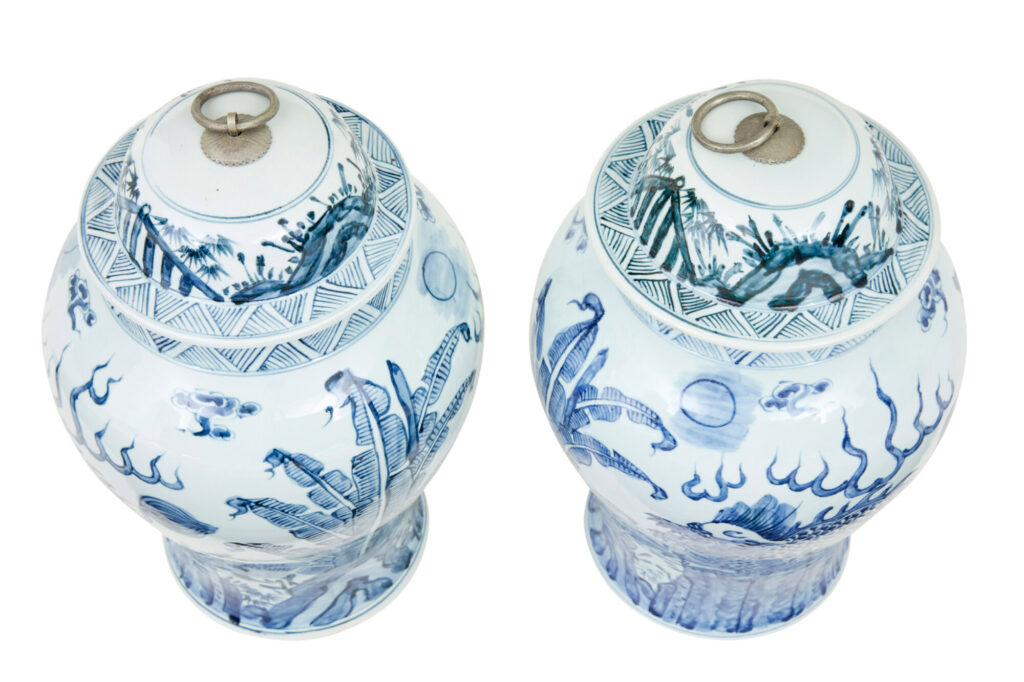 Pair of Mid Century Ceramic Ginger Jars — image 6