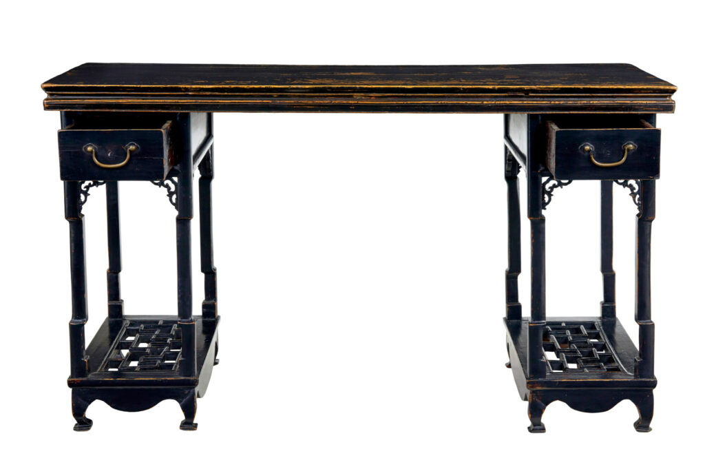 19th Century Chinese Black Lacquered Desk — image 8