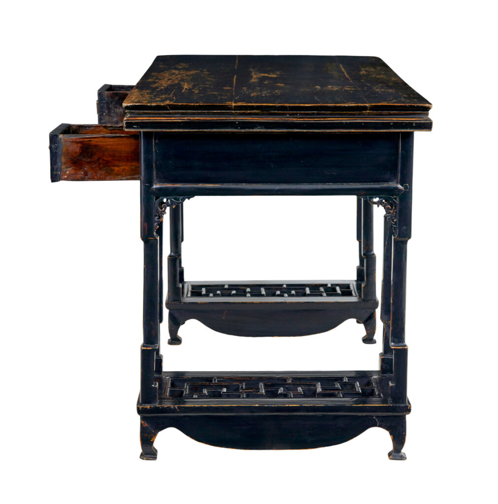 19th Century Chinese Black Lacquered Desk — image 7