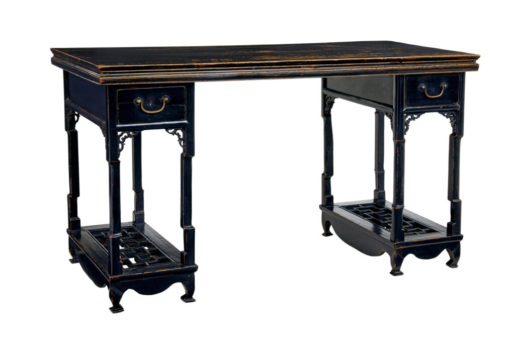 19th Century Chinese Black Lacquered Desk