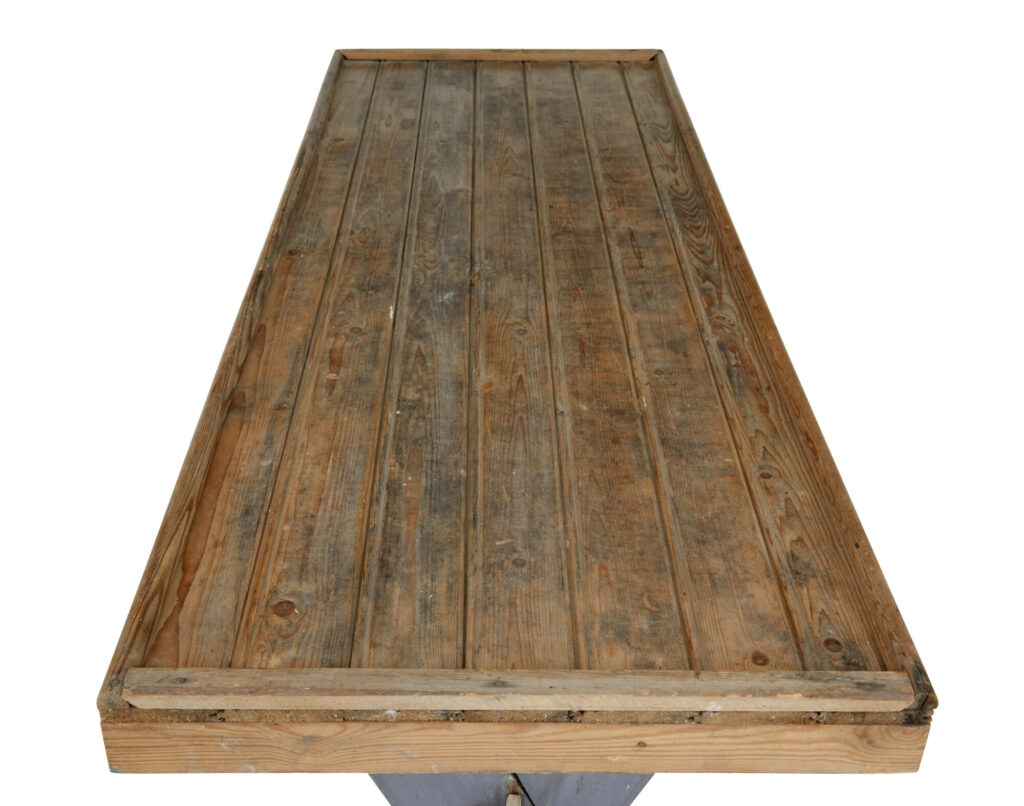 19th Century Pine X Frame Painted Work Table — image 2