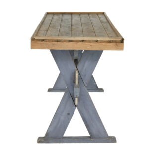 19th Century Pine X Frame Painted Work Table — thumbnail 3