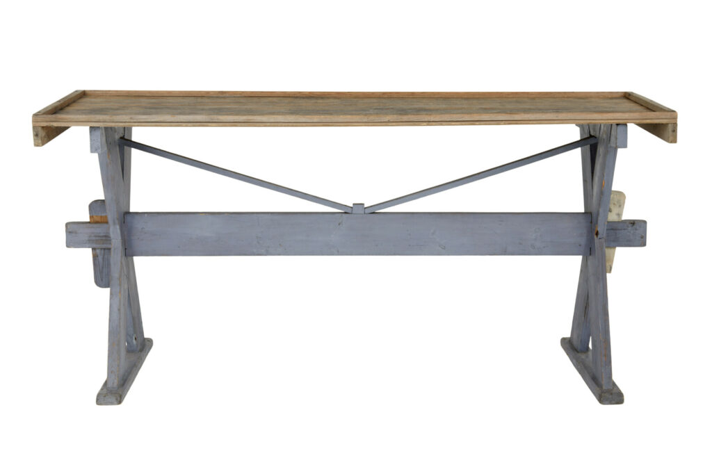 19th Century Pine X Frame Painted Work Table — image 6