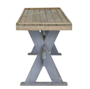 19th Century Pine X Frame Painted Work Table — thumbnail 5
