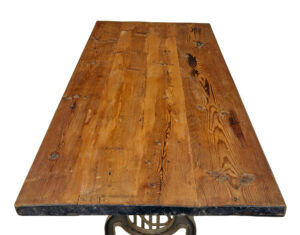 Early 20th Century Industrial Cast Iron and Pine Work Table — thumbnail 3
