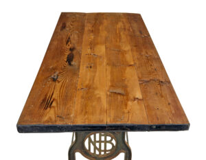 Early 20th Century Industrial Cast Iron and Pine Work Table — thumbnail 2
