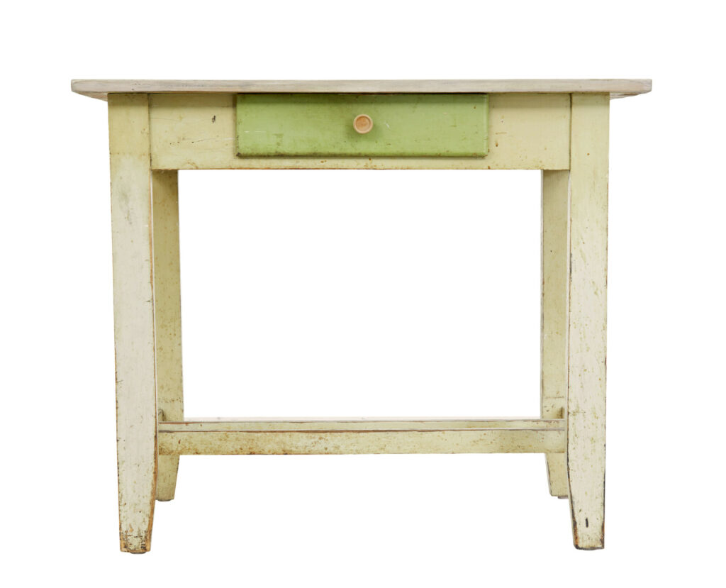 19th Century Green Painted Scandinavian Side Table — image 7