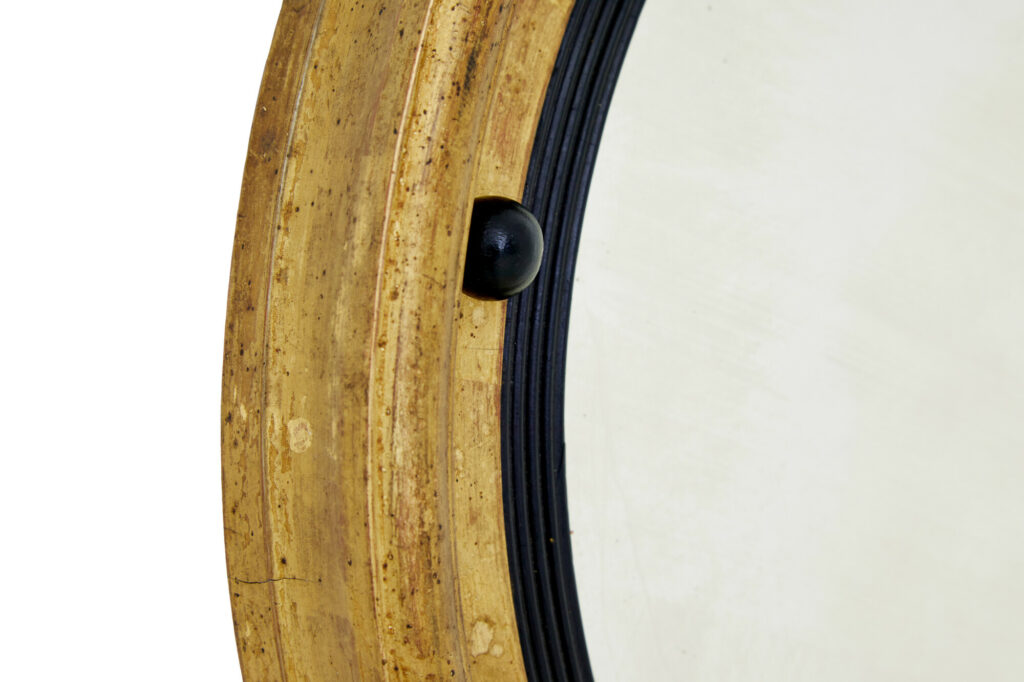 19th Century Ebonised and Gilt Convex Mirror — image 3
