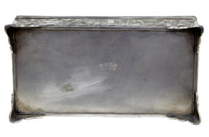 20th Century Oriental Silver Plate Bamboo Decorated Tobacco Box — thumbnail 5
