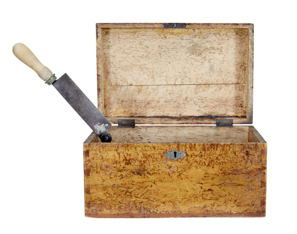 19th Century Burr Birch Sugar Box — image 5