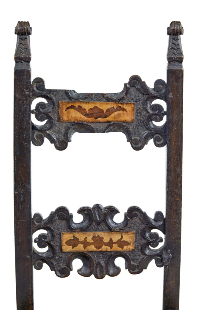 Pair of 19th Century Carolean Inspired Hall Chairs — image 3