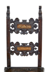 Pair of 19th Century Carolean Inspired Hall Chairs — thumbnail 2