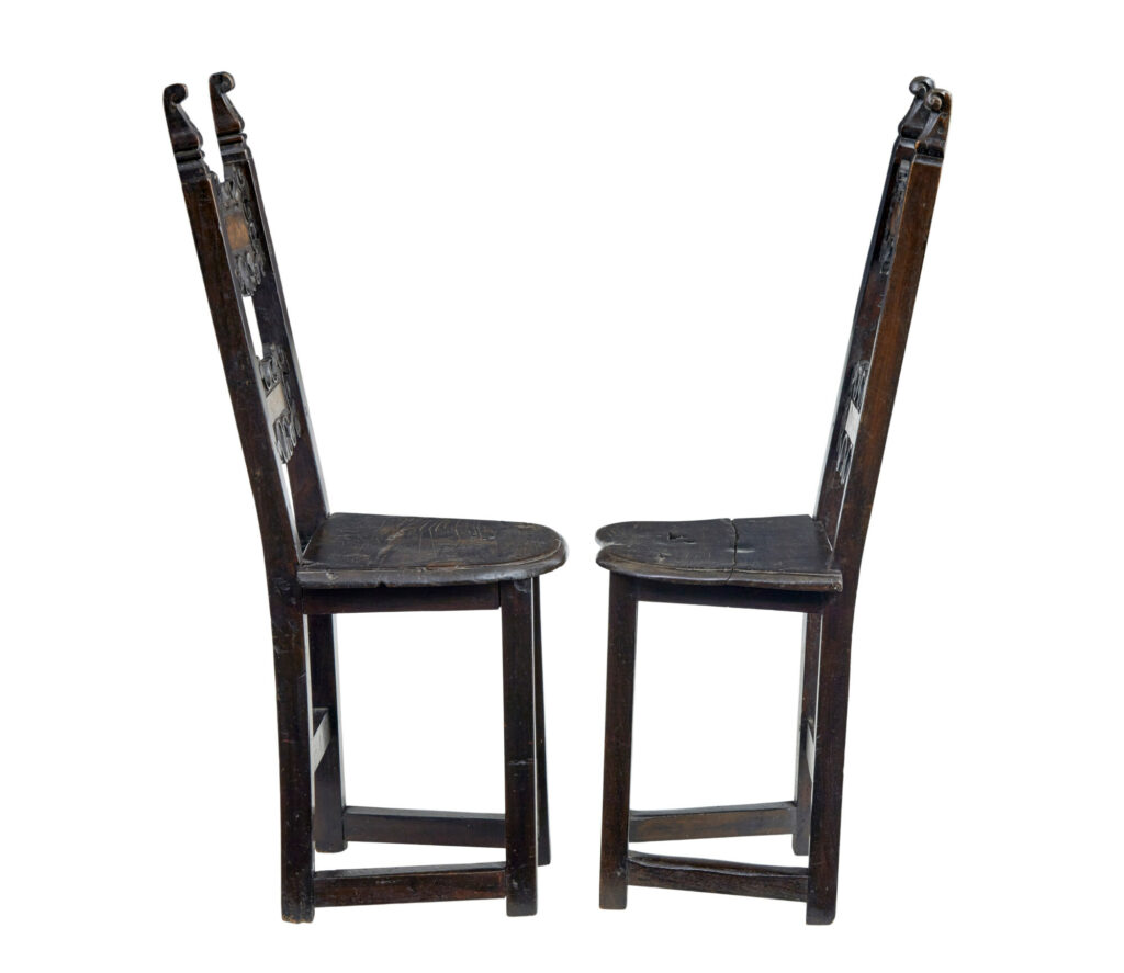 Pair of 19th Century Carolean Inspired Hall Chairs — image 7