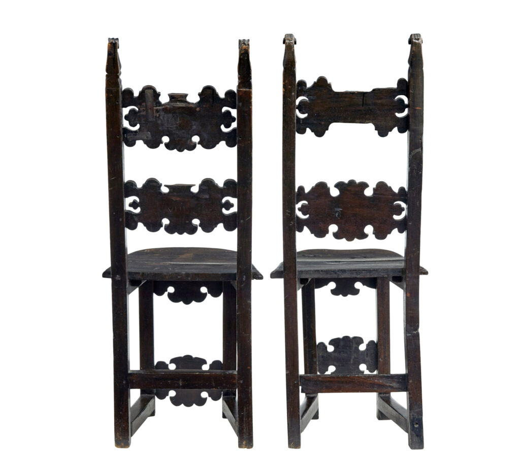 Pair of 19th Century Carolean Inspired Hall Chairs — image 6
