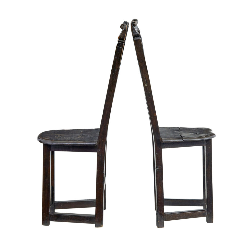 Pair of 19th Century Carolean Inspired Hall Chairs — image 8