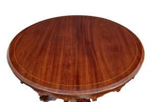 19th Century French Inlaid Mahogany Center Table — thumbnail 2