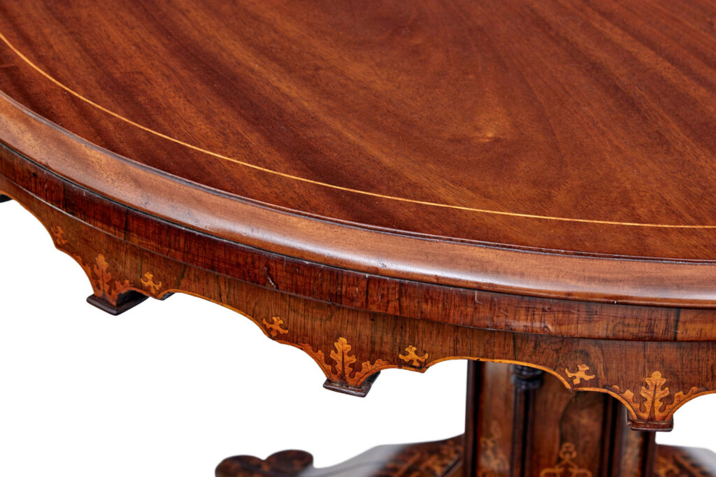 19th Century French Inlaid Mahogany Center Table — image 4