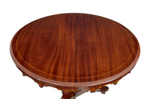 19th Century French Inlaid Mahogany Center Table — thumbnail 3
