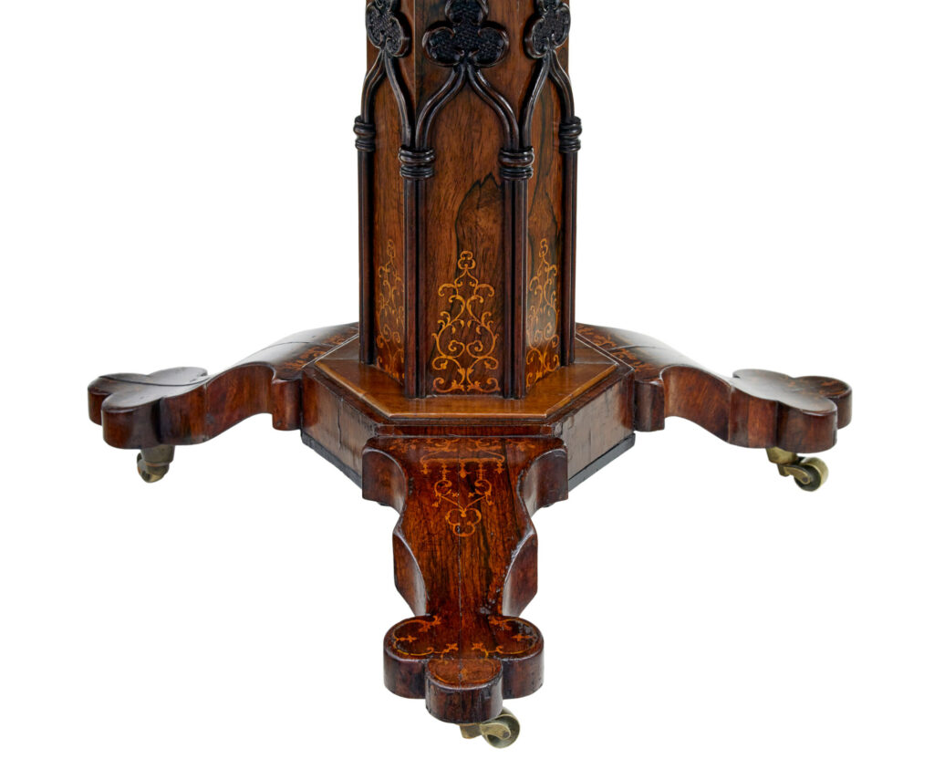 19th Century French Inlaid Mahogany Center Table — image 6