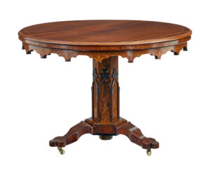 19th Century French Inlaid Mahogany Center Table — thumbnail 7