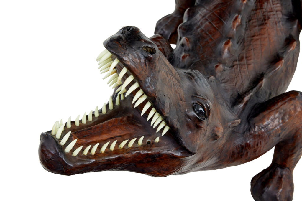20th Century Decorative Leather Model of A Crocodile — image 2