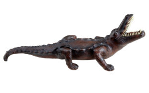 20TH CENTURY DECORATIVE LEATHER MODEL OF A CROCODILE