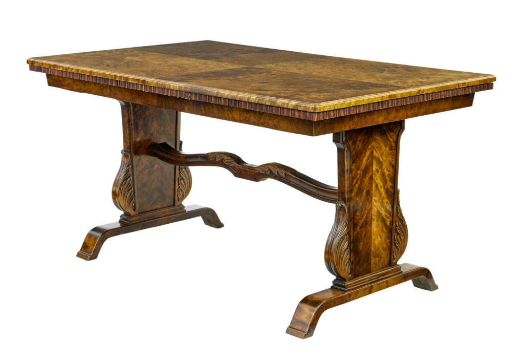 MID 20TH CENTURY SWEDISH BIRCH EXTENDING DINING TABLE BY BODAFORS SMF