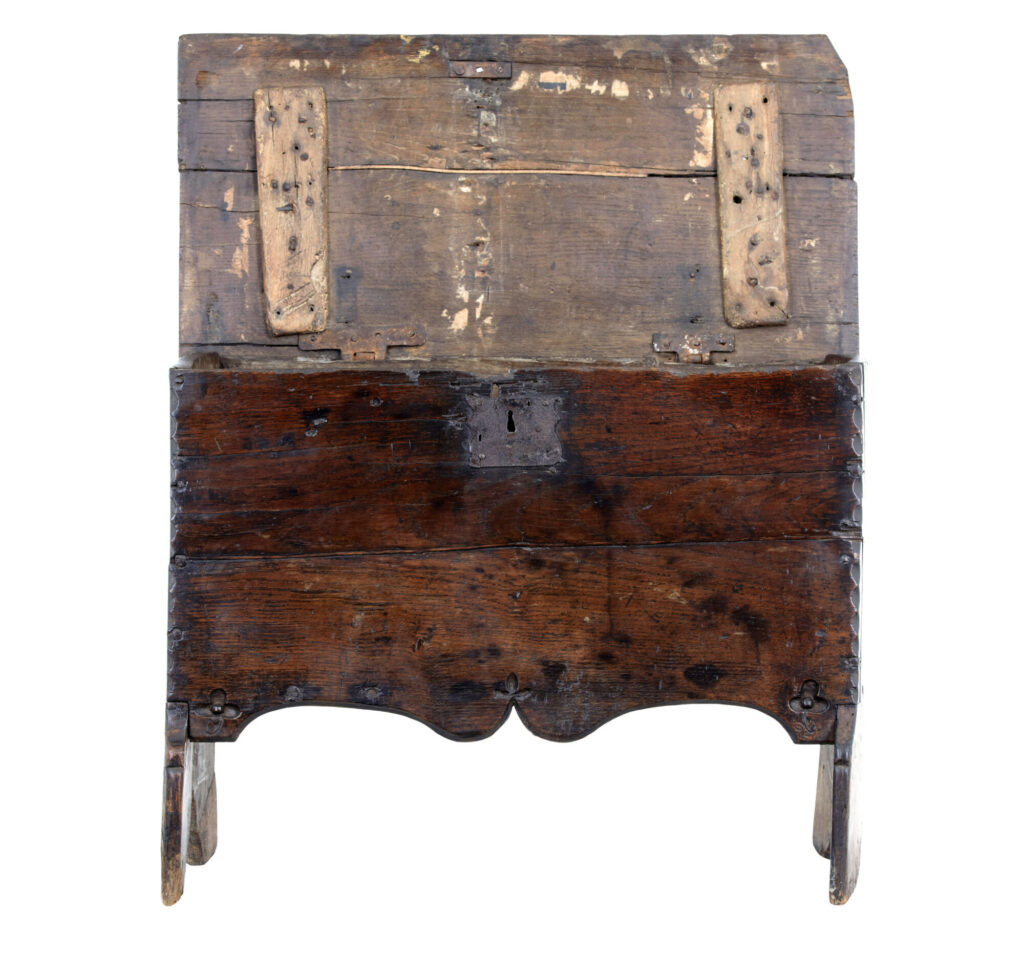 18th Century Carved Oak Coffer — image 8