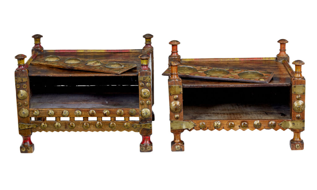 2 19th Century Moroccan Low Bedside Tables — image 6