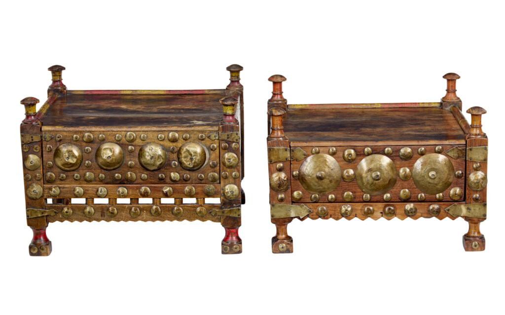 2 19th Century Moroccan Low Bedside Tables