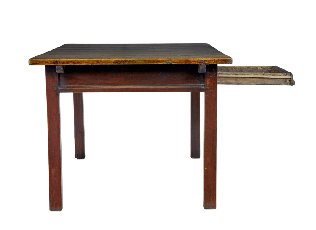 18th Century Rustic Swedish Walnut and Painted Kitchen Table — image 5