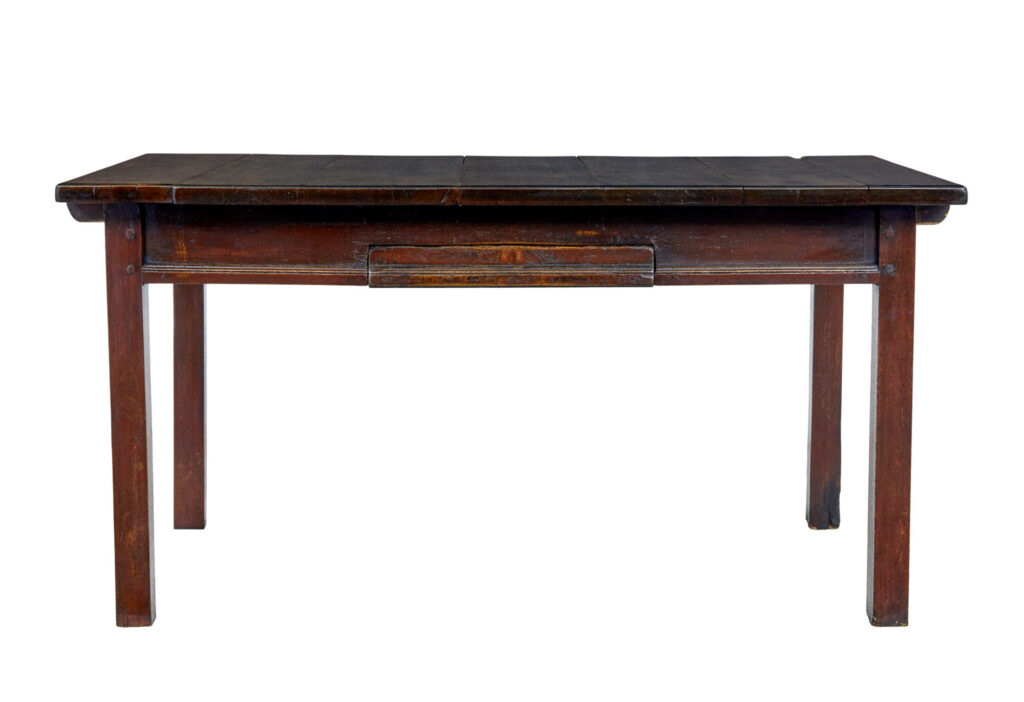 18th Century Rustic Swedish Walnut and Painted Kitchen Table — image 8