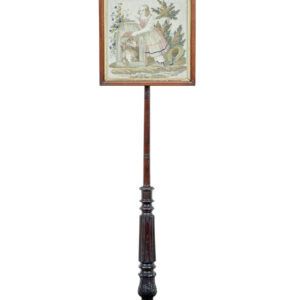 19TH CENTURY WILLIAM IV MAHOGANY POLE SCREEN