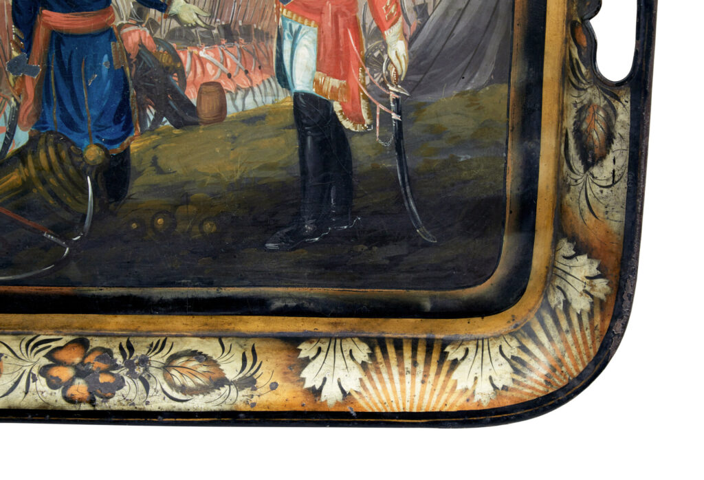 Rare 19th Century Toleware Tray Battle of Waterloo — image 3