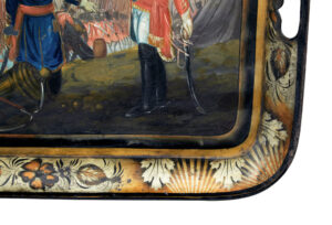 Rare 19th Century Toleware Tray Battle of Waterloo — thumbnail 3