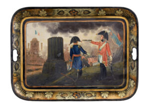 Rare 19th Century Toleware Tray Battle of Waterloo — thumbnail 1