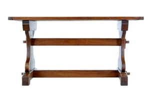 Early 20th Century Oak Trestle End Table — thumbnail 6
